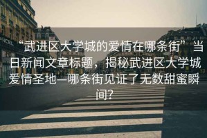 “武進區大學城的愛情在哪條街”當日新聞文章標題，揭秘武進區大學城愛情圣地—哪條街見證了無數甜蜜瞬間？