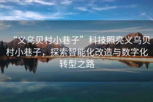 “義烏貝村小巷子”科技照亮義烏貝村小巷子，探索智能化改造與數字化轉型之路