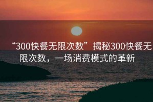 “300快餐無(wú)限次數(shù)”揭秘300快餐無(wú)限次數(shù)，一場(chǎng)消費(fèi)模式的革新