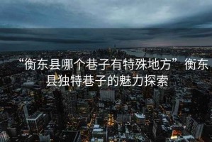 “衡東縣哪個(gè)巷子有特殊地方”衡東縣獨(dú)特巷子的魅力探索