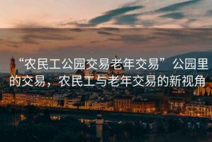 “農民工公園交易老年交易”公園里的交易，農民工與老年交易的新視角