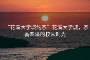 “花溪大學城約茶”花溪大學城，茶香四溢的校園時光