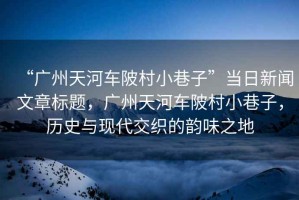 “廣州天河車陂村小巷子”當日新聞文章標題，廣州天河車陂村小巷子，歷史與現代交織的韻味之地