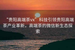 “貴陽高端茶vx”科技引領貴陽高端茶產業革新，高端茶的微信新生態探索
