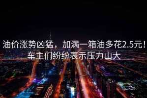 油價漲勢兇猛，加滿一箱油多花2.5元！車主們紛紛表示壓力山大