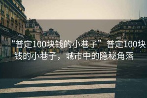 “普定100塊錢的小巷子”普定100塊錢的小巷子，城市中的隱秘角落