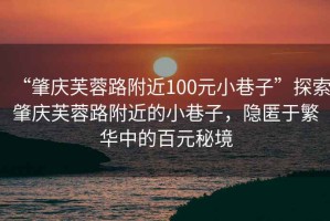 “肇慶芙蓉路附近100元小巷子”探索肇慶芙蓉路附近的小巷子，隱匿于繁華中的百元秘境