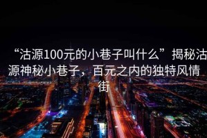 “沽源100元的小巷子叫什么”揭秘沽源神秘小巷子，百元之內的獨特風情街