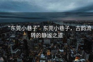 “東莞小巷子”東莞小巷子，古韻流轉(zhuǎn)的靜謐之道
