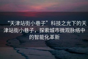 “天津站街小巷子”科技之光下的天津站街小巷子，探索城市微觀脈絡中的智能化革新