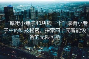 “厚街小巷子40塊錢一個”厚街小巷子中的科技秘密，探索四十元智能設(shè)備的無限可能