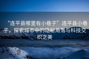 “連平縣哪里有小巷子”連平縣小巷子，探索城市中的隱秘角落與科技交織之美