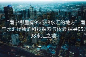 “南寧哪里有95或98水匯的地方”南寧水匯場(chǎng)所的科技探索與體驗(yàn) 探尋95、98水匯之地