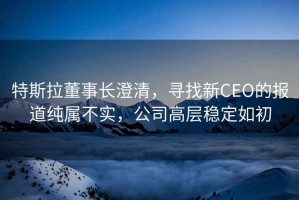 特斯拉董事長澄清，尋找新CEO的報道純屬不實(shí)，公司高層穩(wěn)定如初
