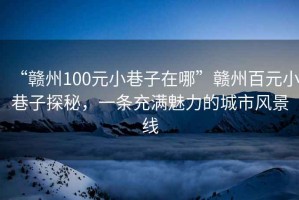“贛州100元小巷子在哪”贛州百元小巷子探秘，一條充滿魅力的城市風景線