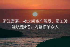 浙江富豪一夜之間資產(chǎn)蒸發(fā)，員工涉嫌坑走4億，內(nèi)幕驚呆眾人