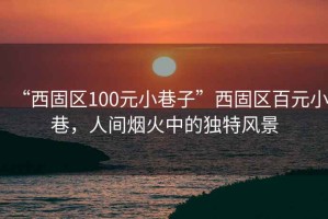 “西固區100元小巷子”西固區百元小巷，人間煙火中的獨特風景