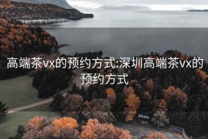 高端茶vx的預(yù)約方式:深圳高端茶vx的預(yù)約方式