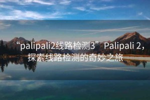“palipali2線路檢測3”Palipali 2，探索線路檢測的奇妙之旅