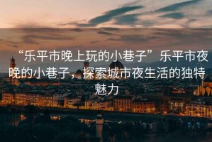 “樂平市晚上玩的小巷子”樂平市夜晚的小巷子，探索城市夜生活的獨特魅力