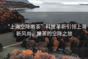 “上海空降嫩茶”科技革新引領(lǐng)上海新風尚，嫩茶的空降之旅
