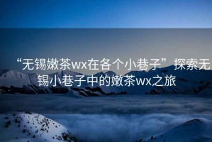 “無錫嫩茶wx在各個小巷子”探索無錫小巷子中的嫩茶wx之旅