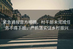 緊急通報(bào)官方明確，村干部未完成任務(wù)不得下班，嚴(yán)抓落實(shí)促鄉(xiāng)村振興