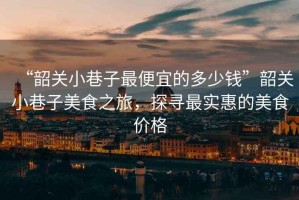 “韶關小巷子最便宜的多少錢”韶關小巷子美食之旅，探尋最實惠的美食價格