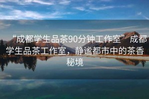 “成都學生品茶90分鐘工作室”成都學生品茶工作室，靜謐都市中的茶香秘境
