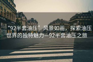 “92半套油壓”風(fēng)景如畫，探索油壓世界的獨特魅力—92半套油壓之旅