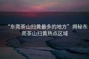“東莞茶山掃黃最多的地方”揭秘東莞茶山掃黃熱點(diǎn)區(qū)域