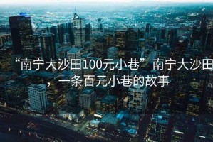 “南寧大沙田100元小巷”南寧大沙田，一條百元小巷的故事