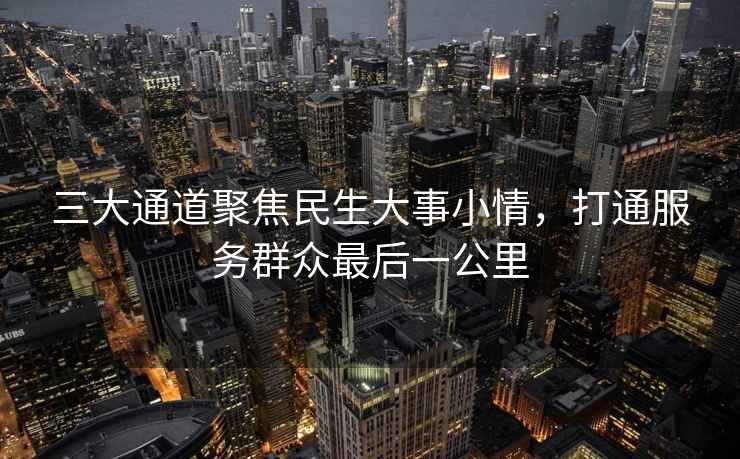 三大通道聚焦民生大事小情，打通服務群眾最后一公里
