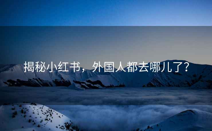 揭秘小紅書，外國人都去哪兒了？