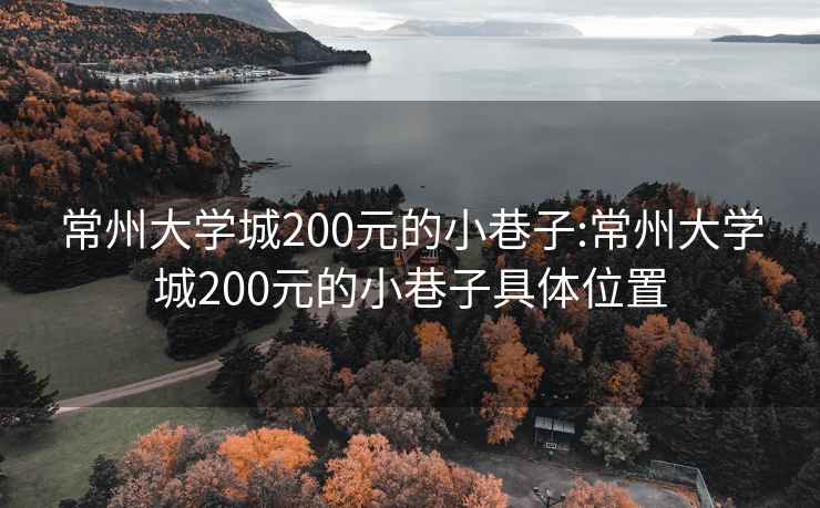 常州大學城200元的小巷子:常州大學城200元的小巷子具體位置