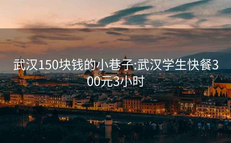 武漢150塊錢的小巷子:武漢學(xué)生快餐300元3小時(shí)