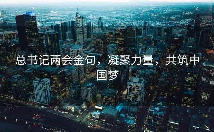 總書記兩會金句，凝聚力量，共筑中國夢