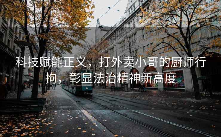科技賦能正義，打外賣小哥的廚師行拘，彰顯法治精神新高度