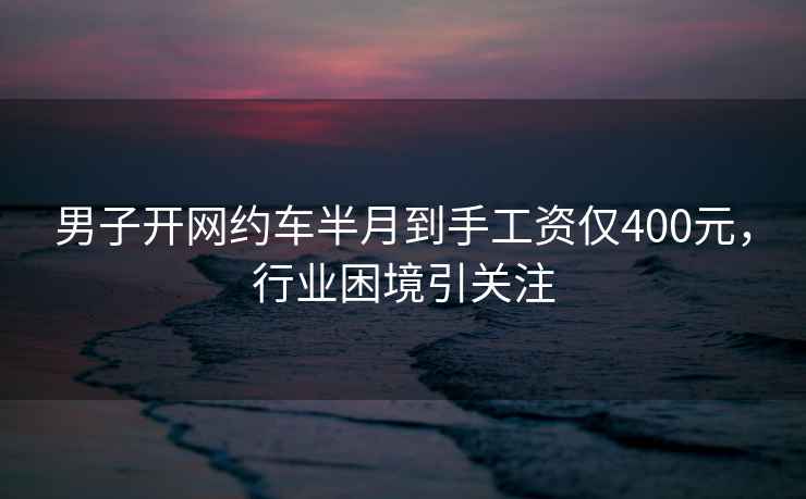 男子開網約車半月到手工資僅400元，行業困境引關注