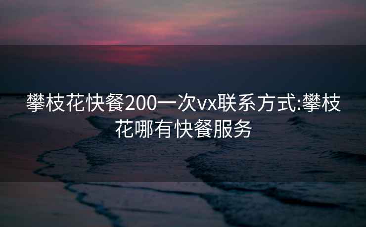 攀枝花快餐200一次vx聯系方式:攀枝花哪有快餐服務