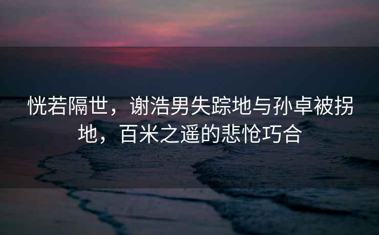 恍若隔世，謝浩男失蹤地與孫卓被拐地，百米之遙的悲愴巧合