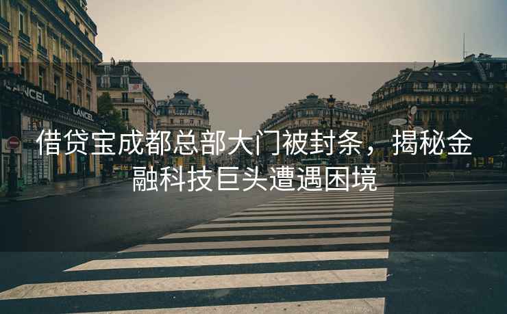 借貸寶成都總部大門被封條，揭秘金融科技巨頭遭遇困境