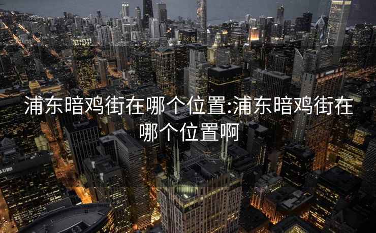 浦東暗雞街在哪個位置:浦東暗雞街在哪個位置啊