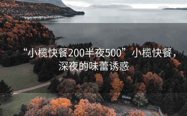 “小欖快餐200半夜500”小欖快餐，深夜的味蕾誘惑
