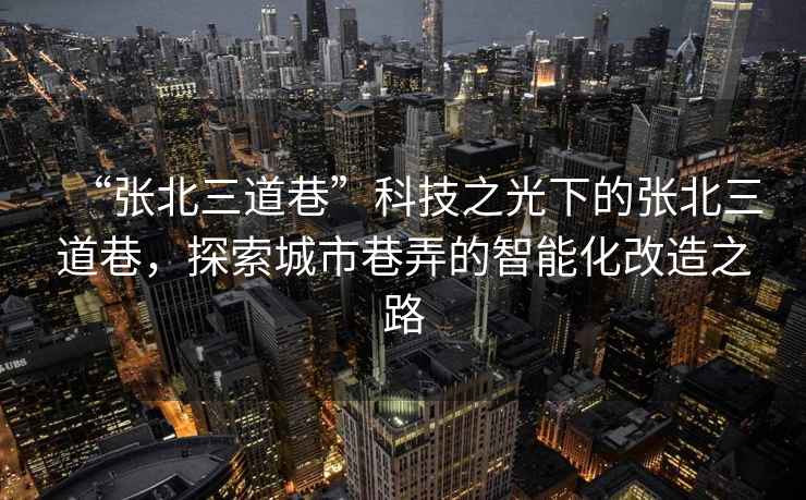 “張北三道巷”科技之光下的張北三道巷，探索城市巷弄的智能化改造之路
