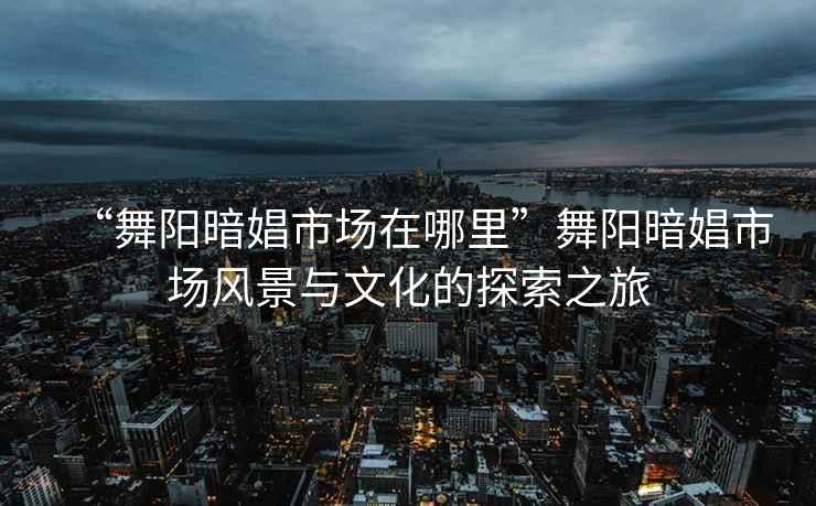“舞陽暗娼市場在哪里”舞陽暗娼市場風景與文化的探索之旅
