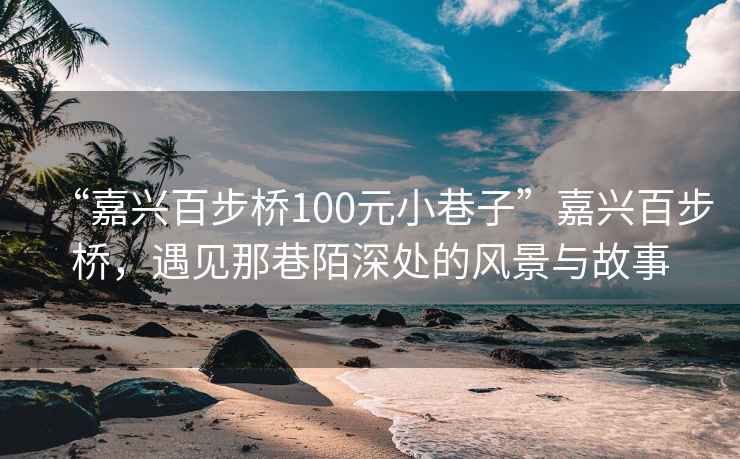 “嘉興百步橋100元小巷子”嘉興百步橋，遇見那巷陌深處的風景與故事