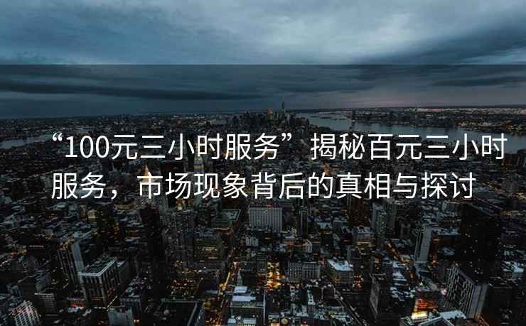 “100元三小時服務”揭秘百元三小時服務，市場現象背后的真相與探討