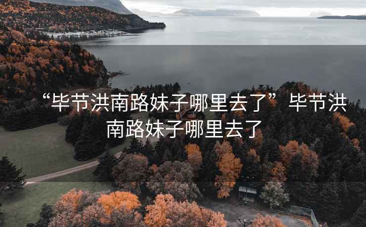 “畢節洪南路妹子哪里去了”畢節洪南路妹子哪里去了