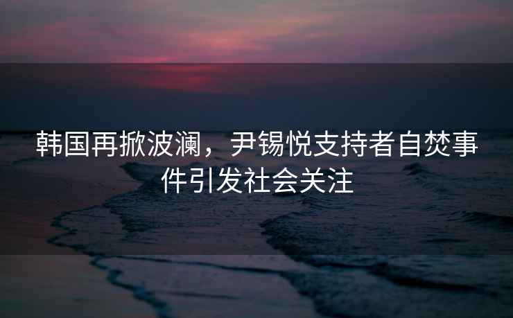 韓國再掀波瀾，尹錫悅支持者自焚事件引發社會關注